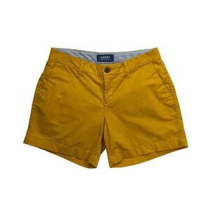 Old Navy Yellow Everyday Chino Shorts Womens 4 Mid Rise 5" Inseam Casual